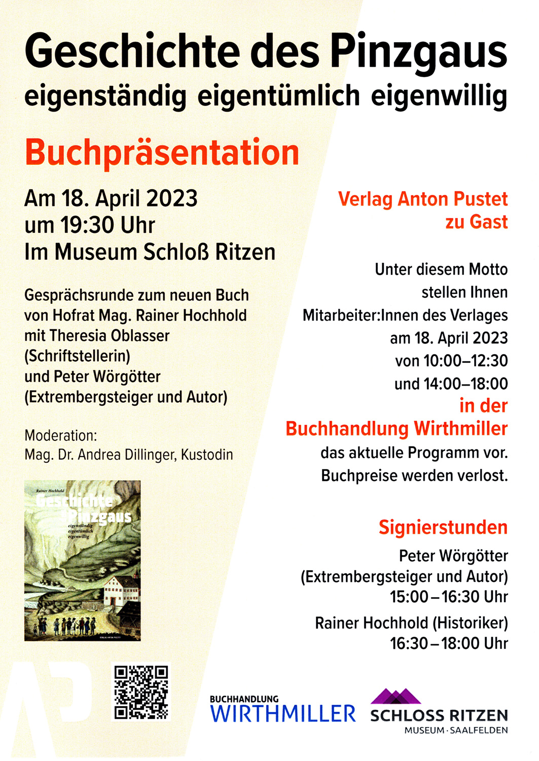 Plakat Buchpräsentation Geschichte des Pinzgaus